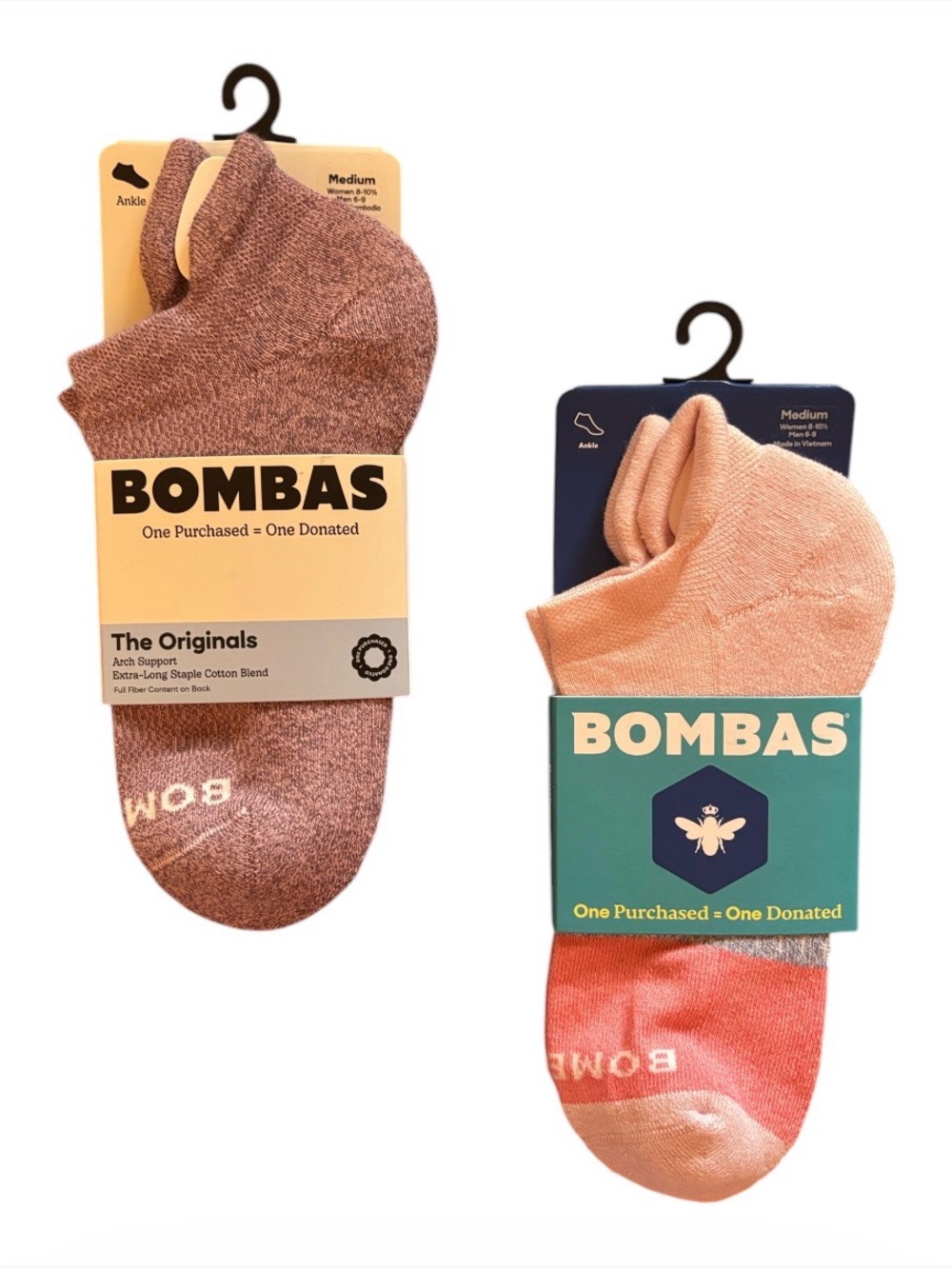 BOMBAS BUNDLE | Pink & Purple The Originals Arch Support Blister Seamless NWT 2